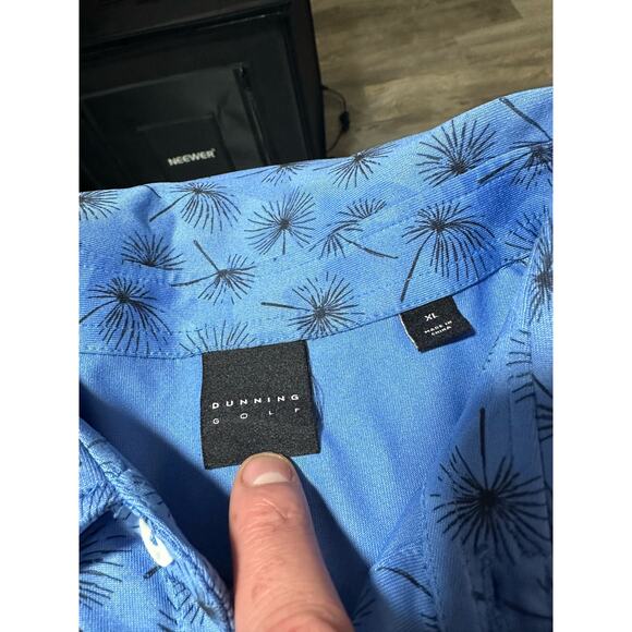 Dunning Boswell Jersey Performance Polo Surf Blue All Over Floral Print Size XL - Picture 3 of 11